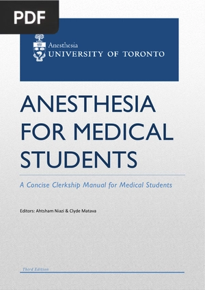 Anesthesia for Medical Students