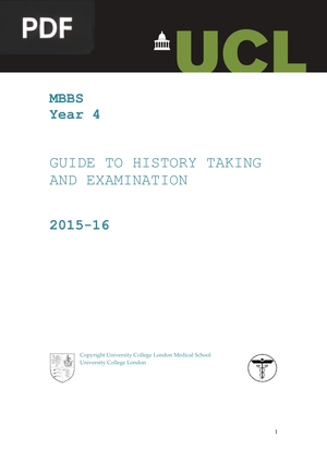 Guide to history taking and examination