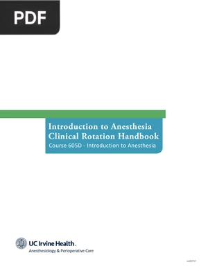 Introduction to Anesthesia - Clinical Rotation Handbook