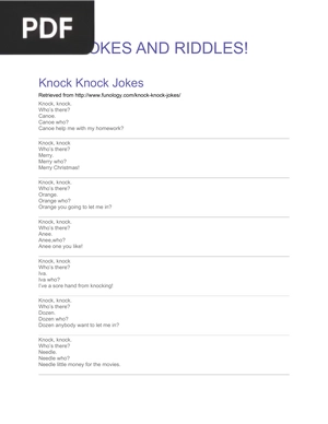 Jokes and Riddles
