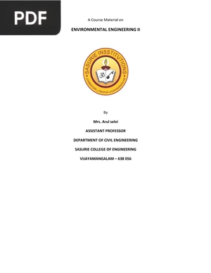 A Course Material on Environmental Engineering II
