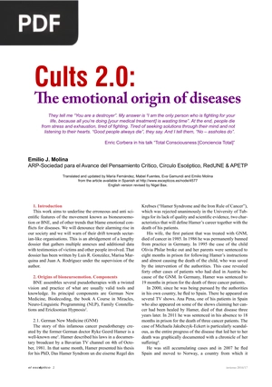Cults 2.0-The emotional origin of diseases