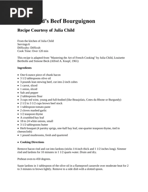Julia Child’s Beef Bourguignon