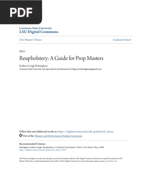 Reupholstery: A Guide for Prop Masters