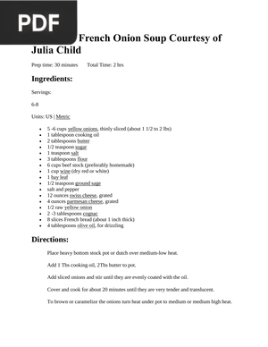 Authentic French Onion Soup Courtesy of Julia Child