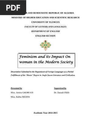 Feminism and its Impact On woman in the Modern Society