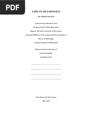 Laws In Metaphysics