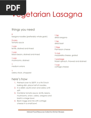 Vegetarian Lasagna