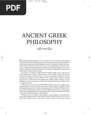 Ancient Greek Philosophy