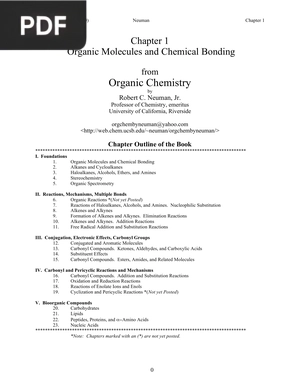 Organic Molecules and Chemical Bonding