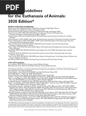 AVMA Guidelines for the Euthanasia of Animals: 2020 Edition