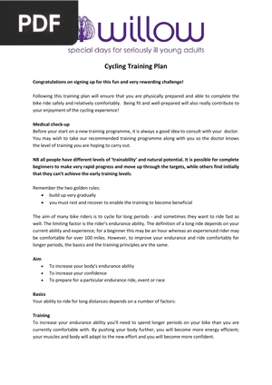 Cycling Training Plan