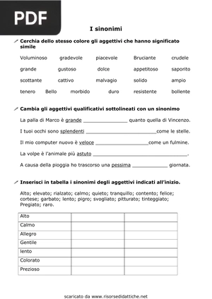 I sinonimi