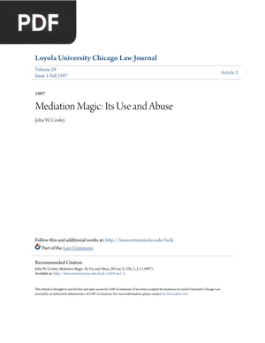 Mediation Magic: Its Use and Abuse