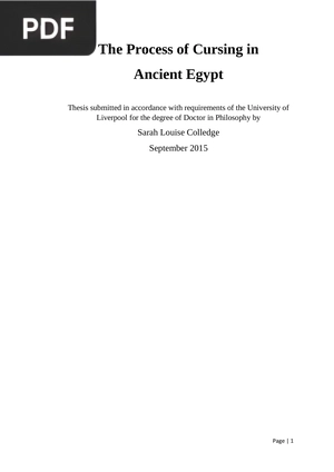 The Process of Cursing in Ancient Egypt