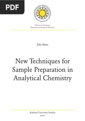 New Techniques for Sample Preparation in Analytical Chemistry