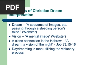 Principles of Christian Dream Interpretation