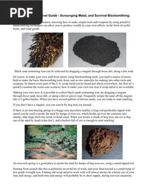 A Long-Term Survival Guide - Scrounging Metal, and Survival Blacksmithing