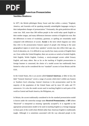 British and American Pronunciation