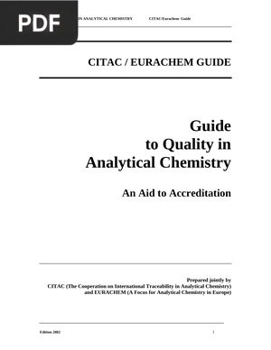 Guide to Quality in Analytical Chemistry