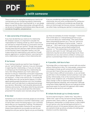 My Mental Health - How to Break Up With Someone (Article)