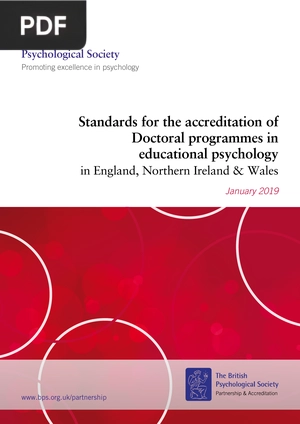 Standards for the accreditation of Doctoral programmes in educational psychology in England, Northern Ireland & Wales