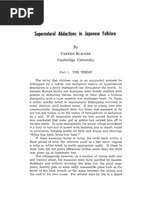 Supernatural Abductions in Japanese Folklore