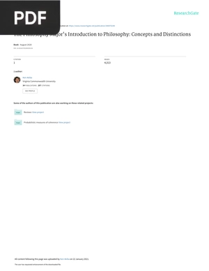 The Philosophy Major's Introduction to Philosophy: Concepts and Distinctions