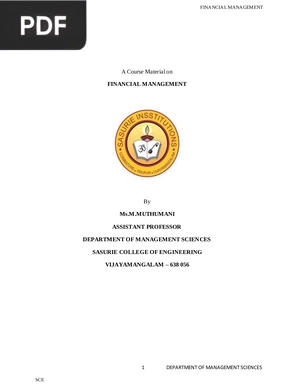 A Course Material on Financial Management