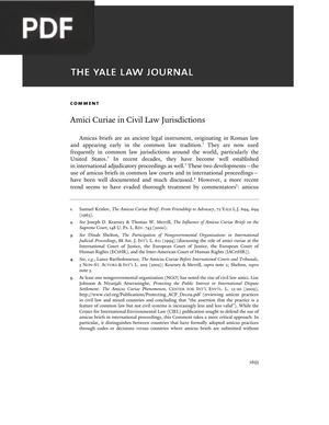 Amici Curiae in Civil Law Jurisdictions
