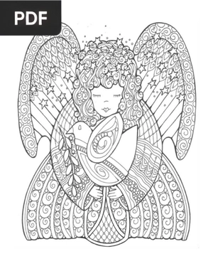 Celestial Angel of Peace Coloring Page