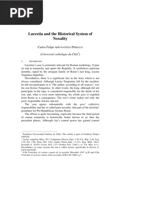 Lucretia and the Historical System of Noxality