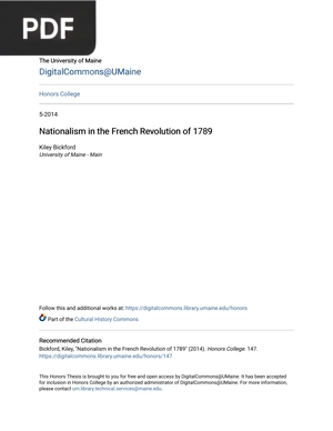 Nationalism in the French Revolution of 1789