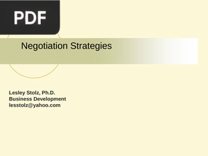 Negotiation Strategies
