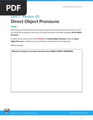 Direct Object Pronouns