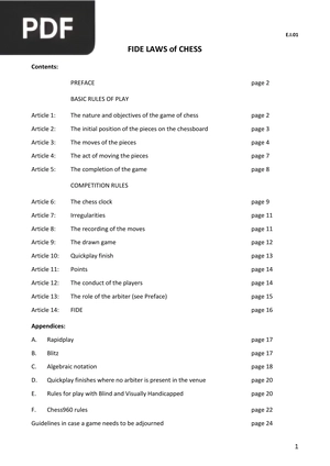 Fide Laws of Chess