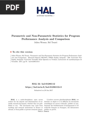 Parametric and Non-Parametric Statistics for Program Performance Analysis and Comparison