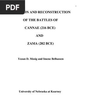 Revision and Reconstruction of the Battles of Cannae (216 BCE) and Zama (202 BCE)