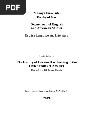 The History of Cursive Handwritingin the United States of America
