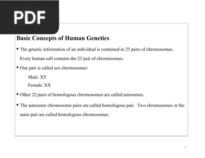 Basic Concepts of Human Genetics (Power Point Presentation)