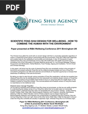 Scientific Feng Shui Design for Wellbeing - How to Combine the HUman With the Environment