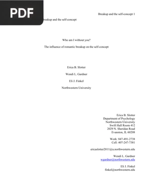 Who am I Without you? The Influence of Romantic Breakup on the Self-Concept