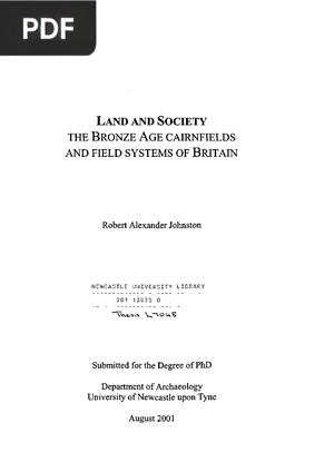 Land And Society - The bronze age cairnfields and field systems of britain