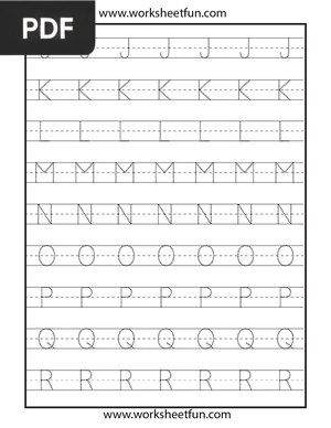 Fun letter tracing J-R