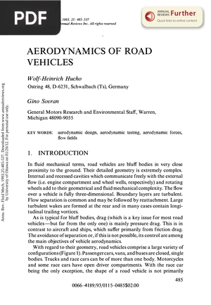 Aerodynamics of road vehicles