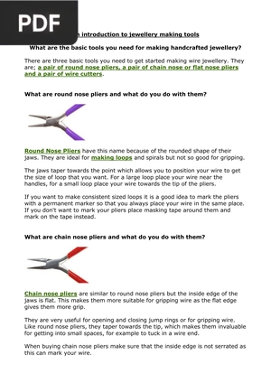 An Introduction to Jewellery Making Tools (Article)