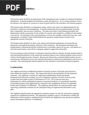 Business Plan Guidelines
