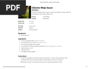 Cilantro Mojo Sauce