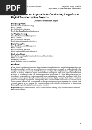 Digital Kaizen: An Approach for Conducting Large-Scale Digital Transformation Projects