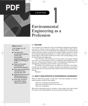 Environmental Engineering as a Profession